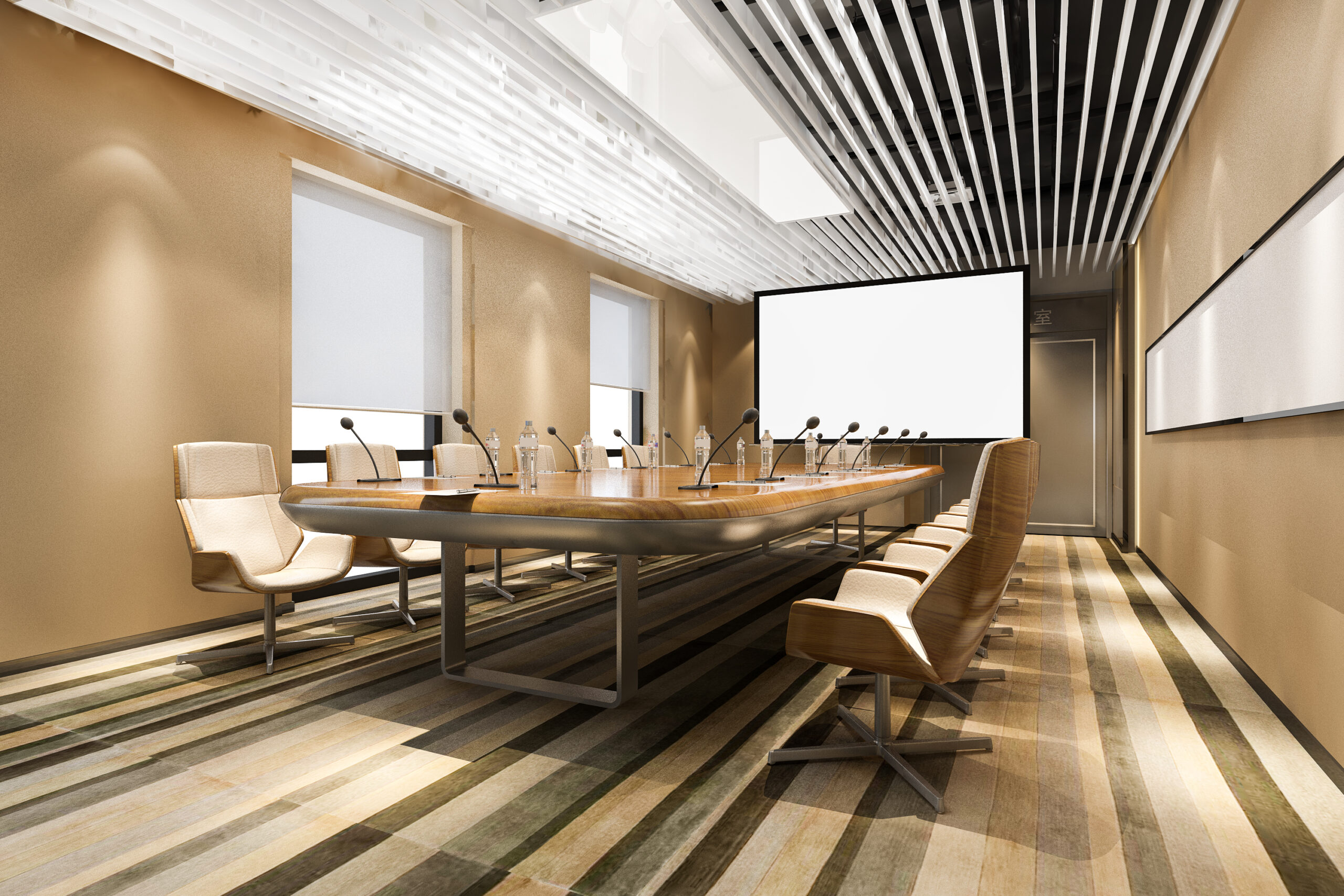 Modern conference room with AV system